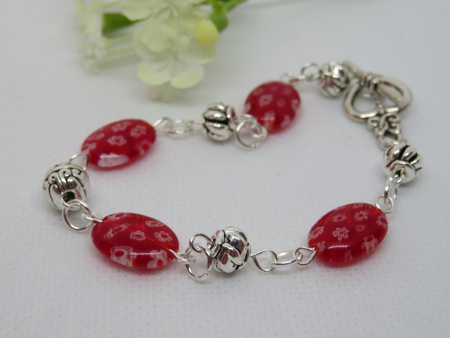 Red Millefiori Bracelet