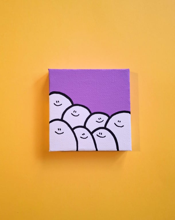 Original acrylic painting on a mini canvas - a happy bunch of Cheps!