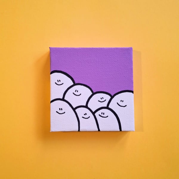 Original acrylic painting on a mini canvas - a happy bunch of Cheps!