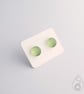 Fused Glass Stud Earrings - Frosted Apple Green