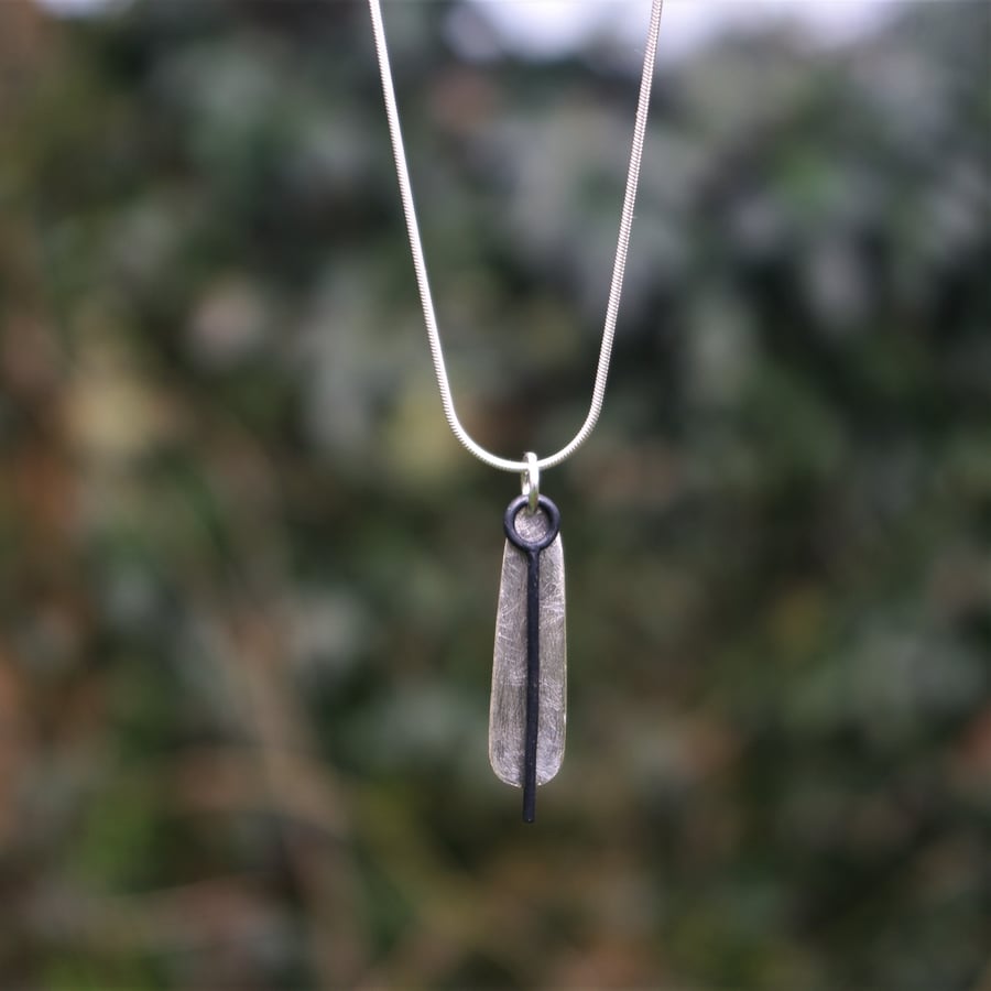 Silver and Black Oxidised Silver Necklace