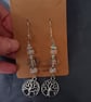 Winter beaded silver tree of life charm dangle earrings  - Image 5