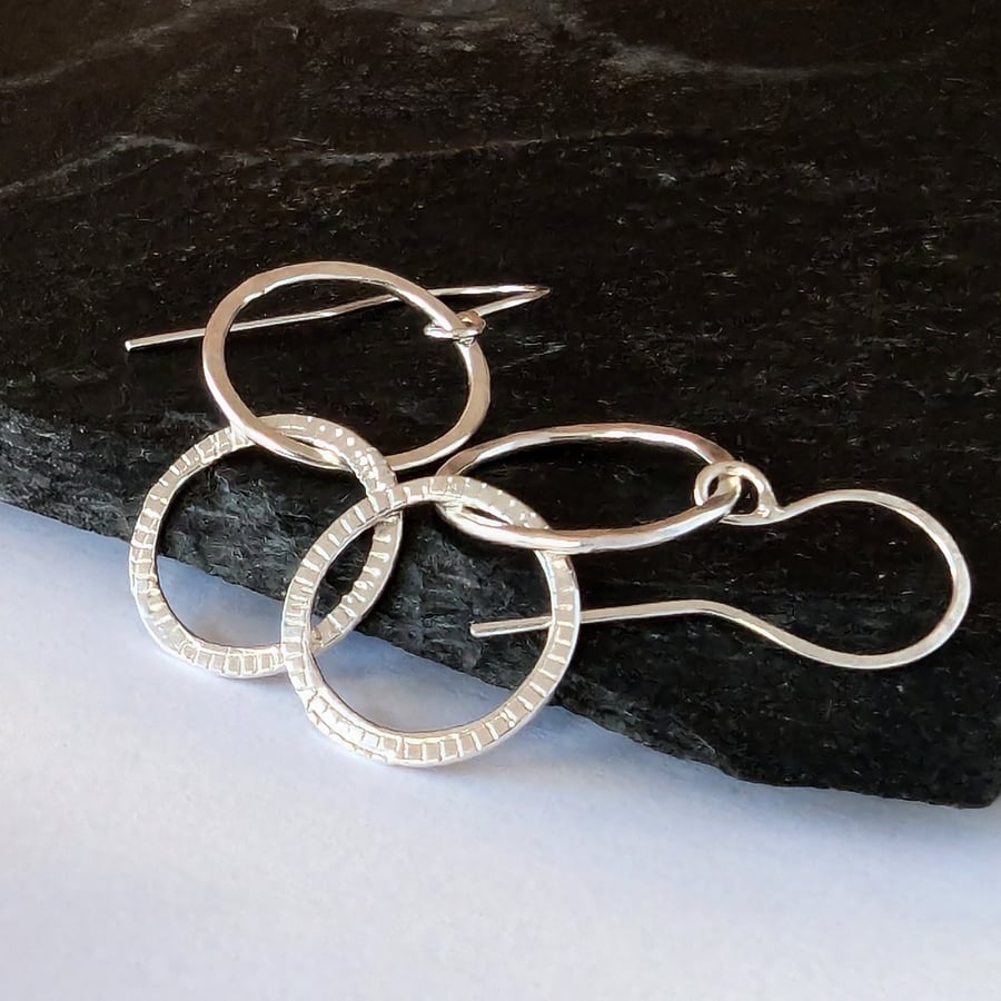 Recycled STERLING SILVER stud earrings