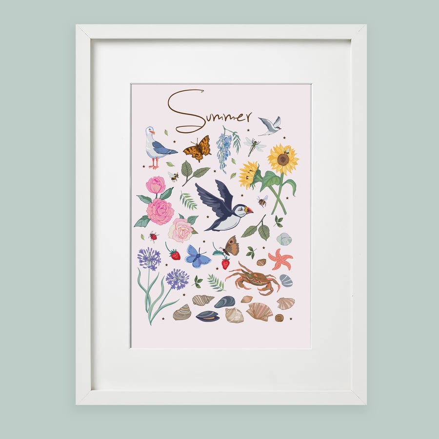 'Summer' illustration print, nursery wall art