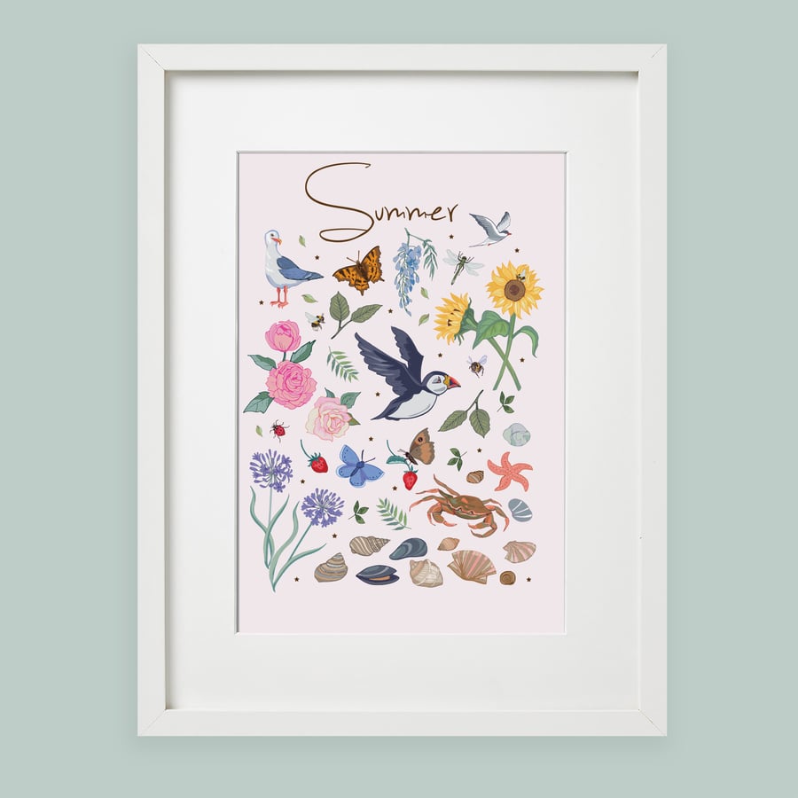 'Summer' illustration print, nursery wall art