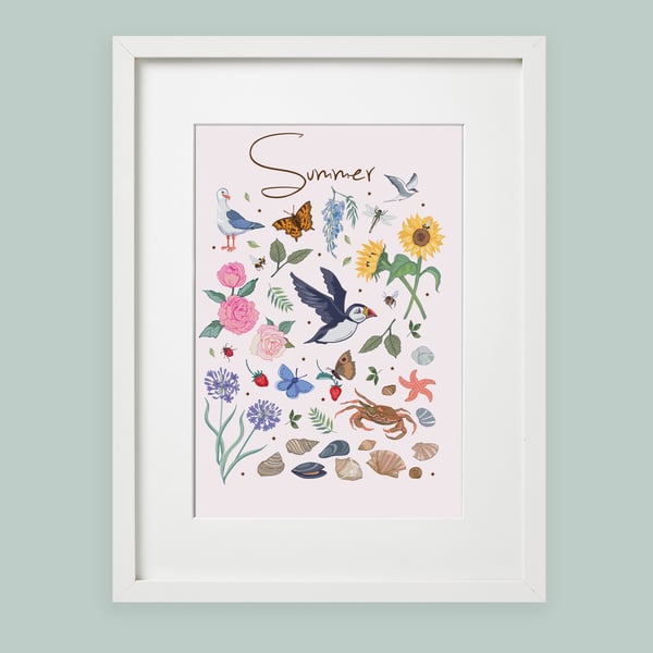 'Summer' illustration print, nursery wall art