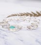 Sterling silver link bracelet with amazonite gemstone, inspired by ferns - Image 2