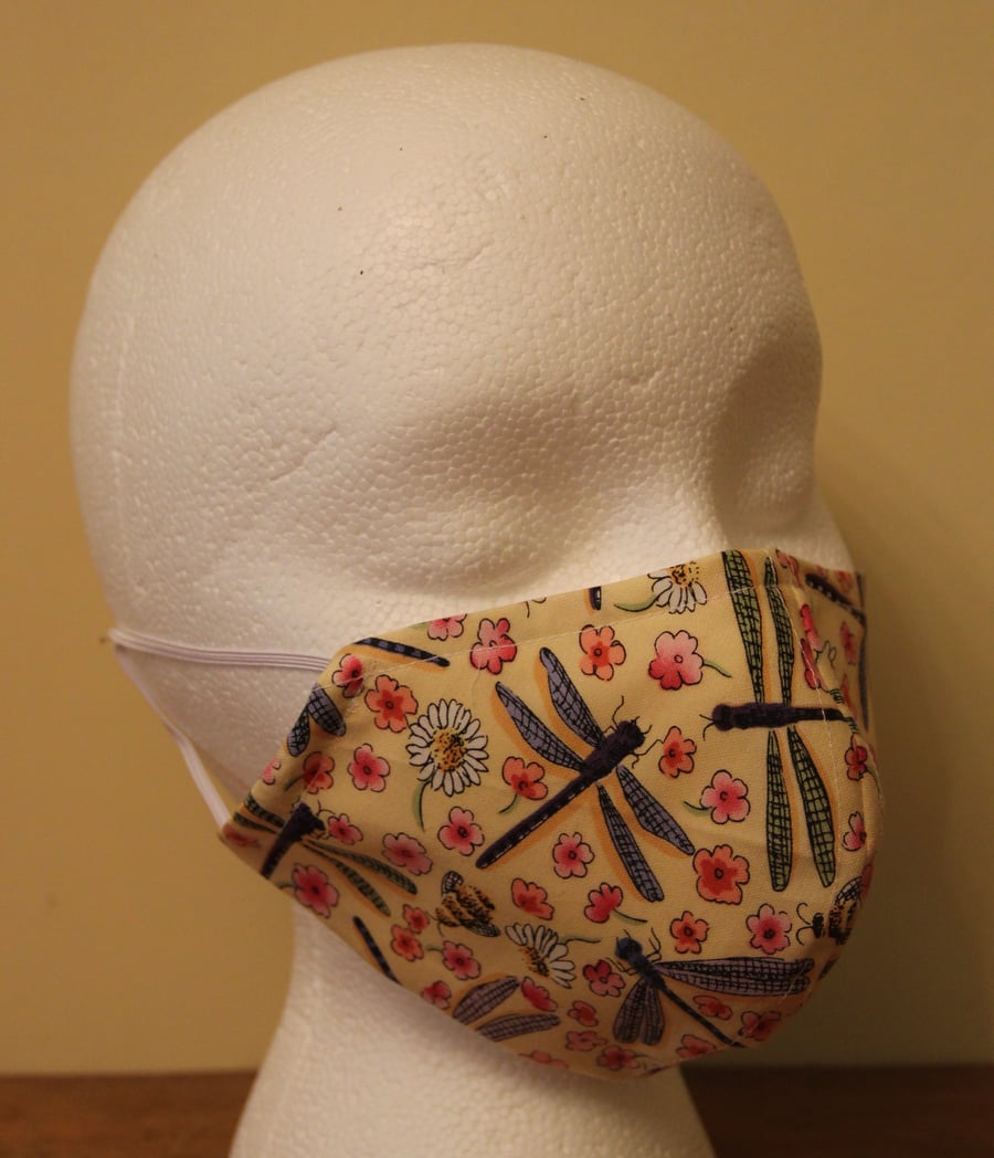 Bees & Dragon Flies Adult's Face Covering