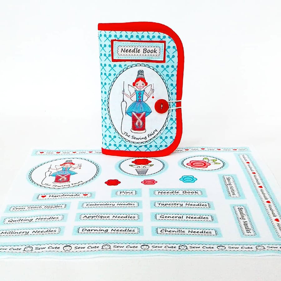 Needle Book Sewing Pattern with Sewing Fairy Applique Fabric Panel