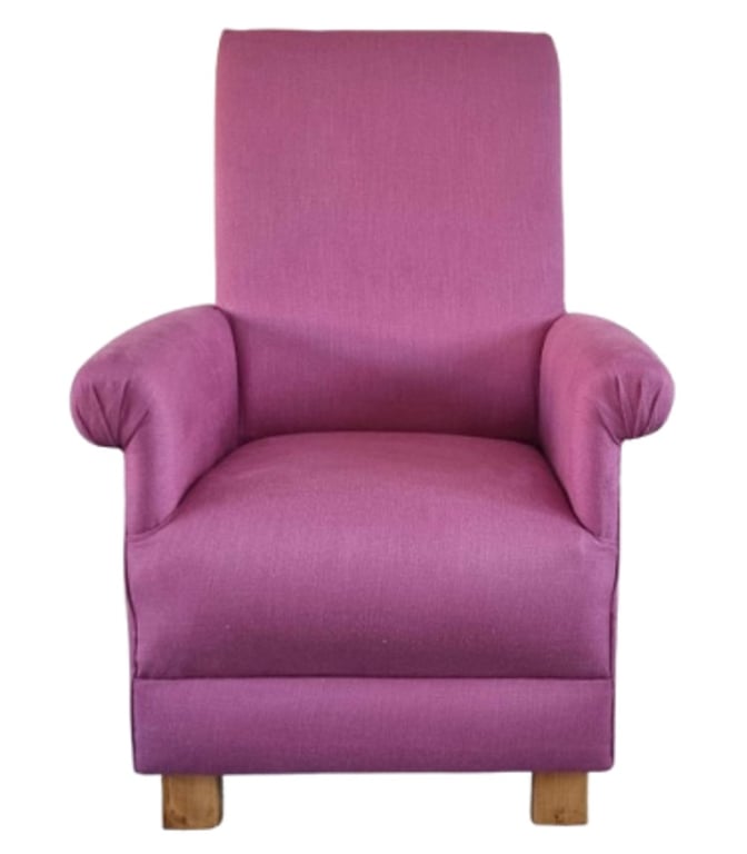 Laura Ashley Bacall Dusky Pin Fabric Adult Chair Armchair Plain Small Magenta