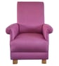Laura Ashley Bacall Dusky Pin Fabric Adult Chair Armchair Plain Small Magenta
