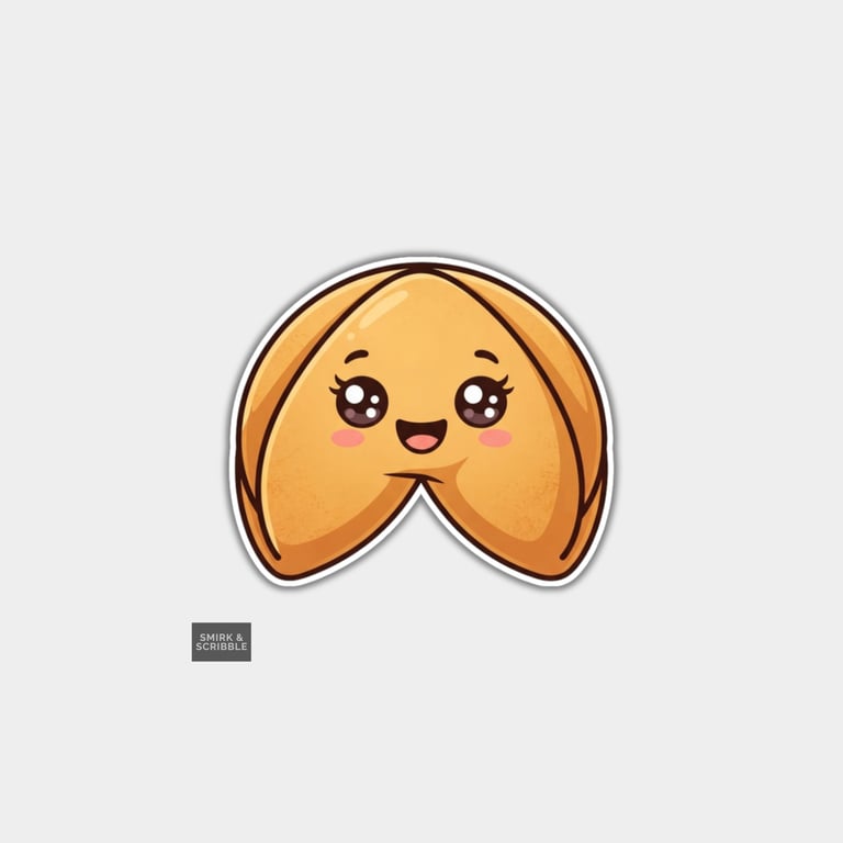 Funny Vinyl Die Cut Sticker For Adults - Cute Fortune Cookie