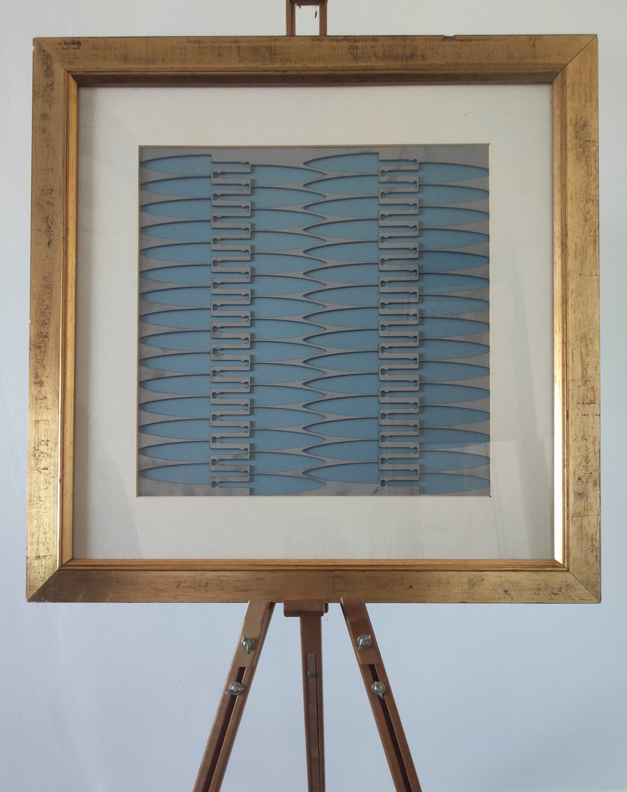 Sheffield Steel Knife Art Gold Frame