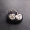 Sterling Silver Textured Disc Earrings with Amethyst