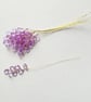 (FS21G purple) 10 Stems Handmade Crystal Bead Leaf Sprays with Gold Stems