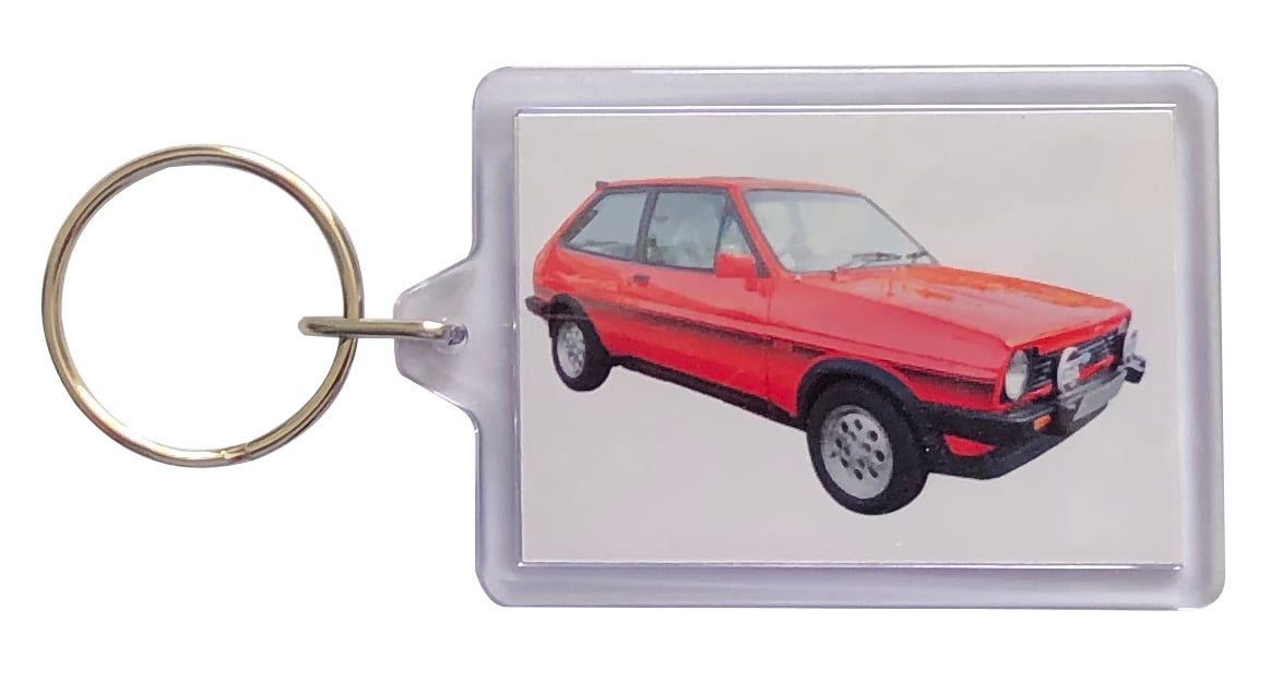 Ford Fiesta XR2 1982 - Keyring with 50x35mm Insert - Classic Car Fan