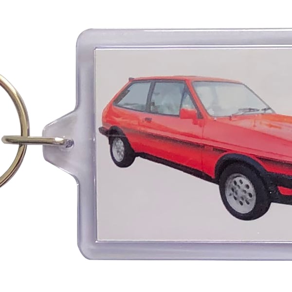 Ford Fiesta XR2 1982 - Keyring with 50x35mm Insert - Classic Car Fan