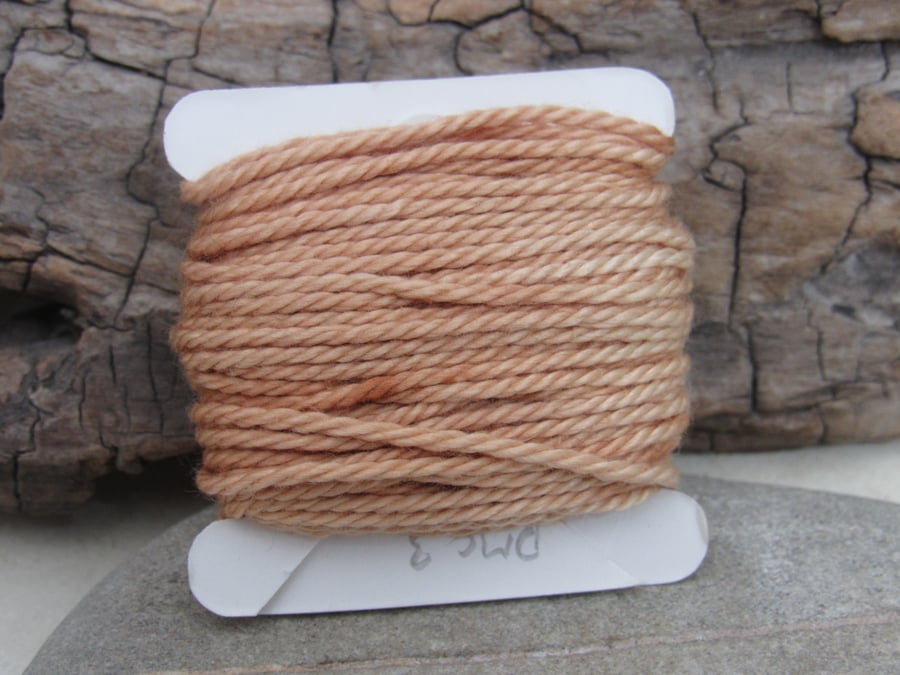 Hand Dyed Natural Dye Golden Brown Pure Cotton DMC3 Perle Embroidery Thread