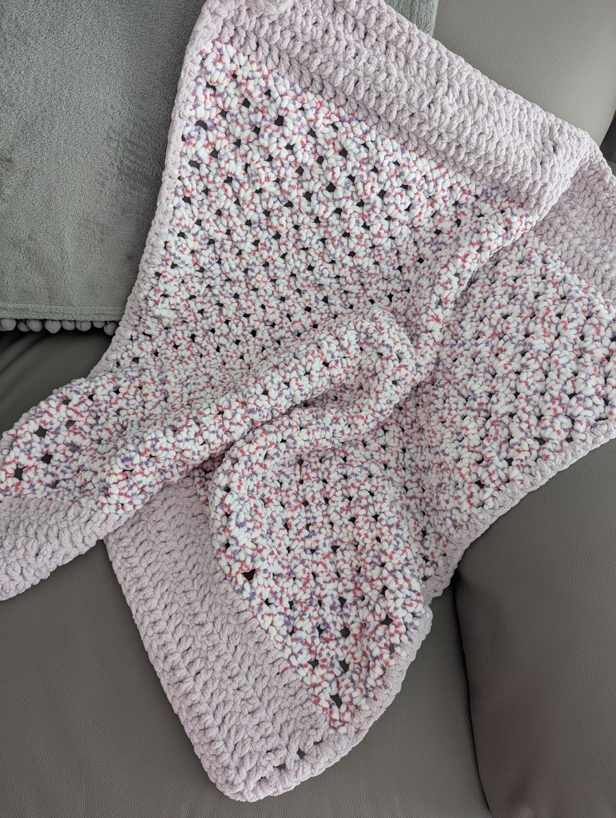 Pink Crochet Baby Blanket