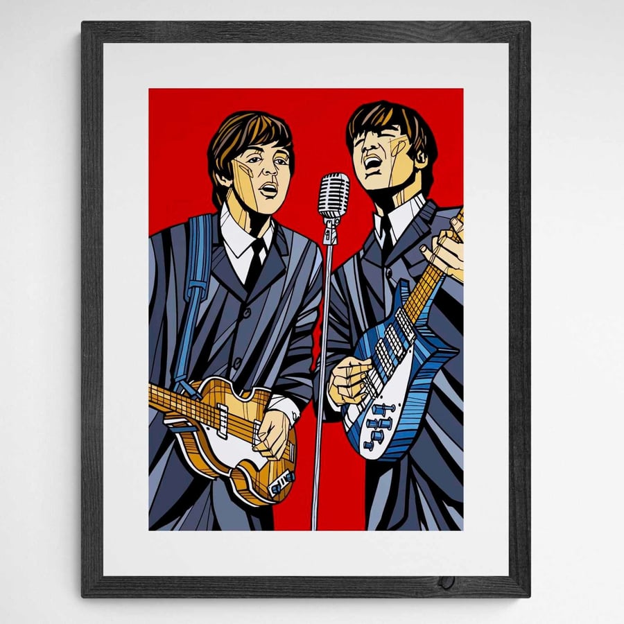 LENNON AND MCCARTNEY print - The Beatles gift, Pop Art print wall art, 3 sizes
