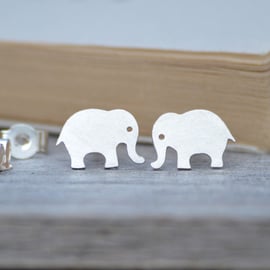 elephant earring studs in sterling silver