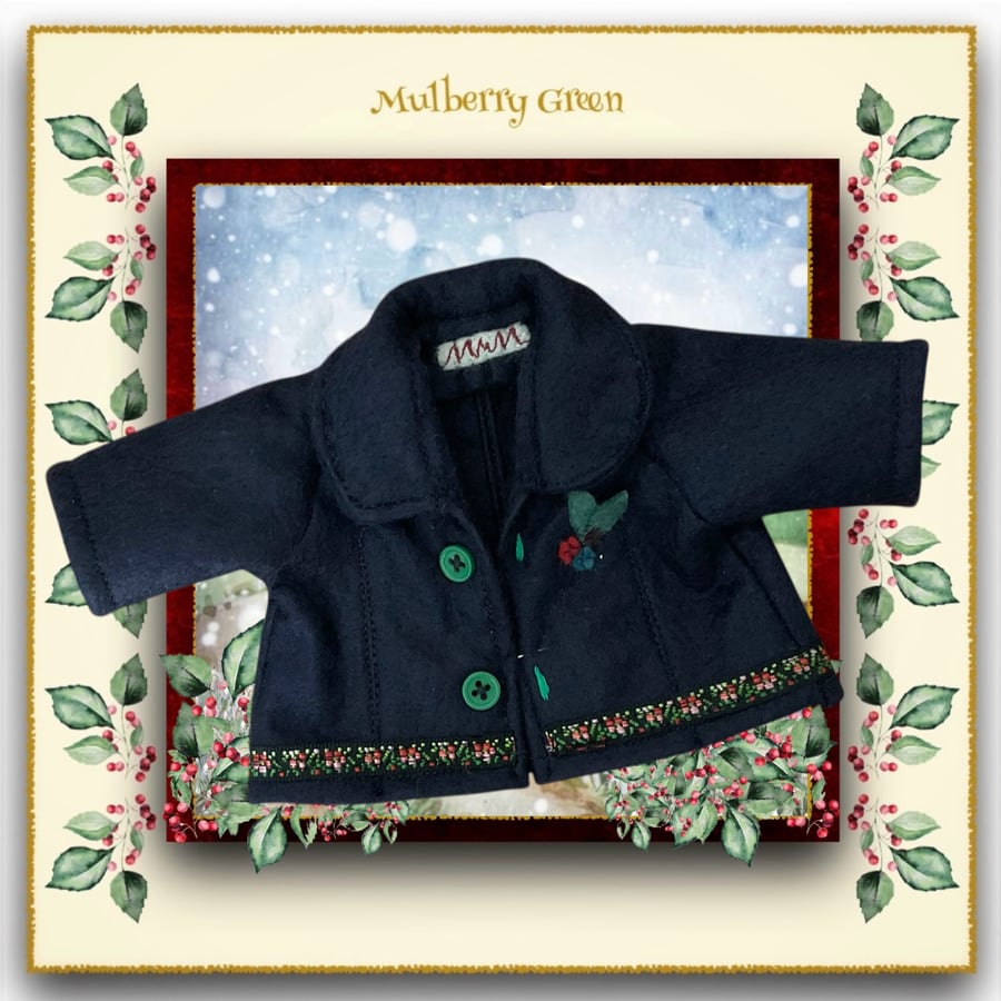 Reserved for June - Navy Tailored Jacket with Woven Trim Hem