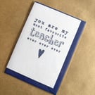 Perfectly Imperfect My Favourite Teacher Ever Funny Card