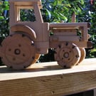 Wooden Model Toy Tractor and Trailer