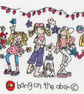 Bang on the door - groovy friends party cross stitch chart - Image 1