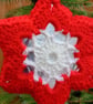 Christmas tree decorations Crochet stars, with a shine, sold singly or set of 6. - Image 2