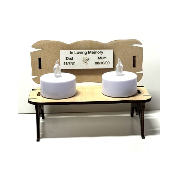 Handmade Beechwood T candle Memorial  Bench