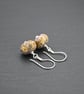 lampwork glass purple raku earrings