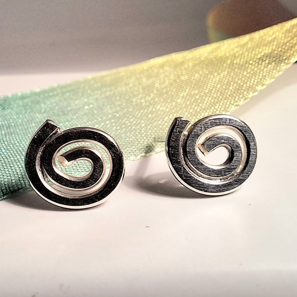 Spiral Silver Studs