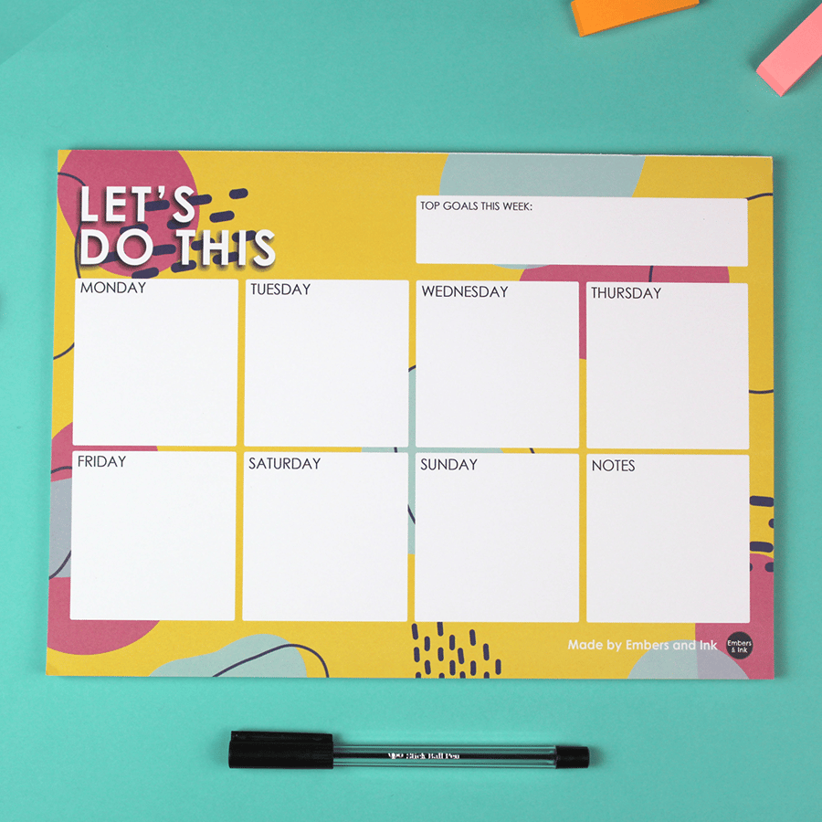 A4 Let's Do This Weekly Notepad Planner