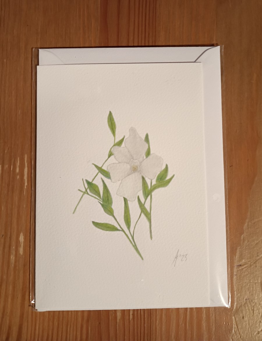 Perfectly Imperfect White Periwinkle handmade card 