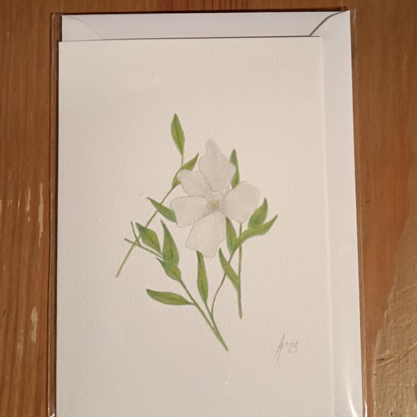 Perfectly Imperfect White Periwinkle handmade card 