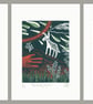 The Donkey Trip three-colour linocut screen-print triptych (3 A5 prints) - Image 1