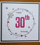 30th Birthday Card - Hot Pink Wreath Design  - Image 4