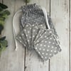Reusable Face Pads Pack of 7 Grey Polka dot