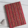 A6 Pink, Brown and Red Stripe Reusable Notebook Cover