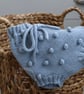 Hand-Knitted Baby Shorts & Booties Set in Mist Blue - Image 3