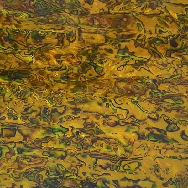 HM075 - Golden Abalone Shell Sheet: Iridescent Inlay Material (240mm x 140mm)