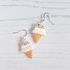 Ice cream cone with sprinkles drop earrings