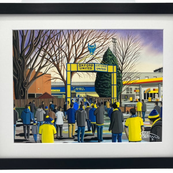 Oxford Utd F.C, Manor Ground, High Quality Framed Football Art Print