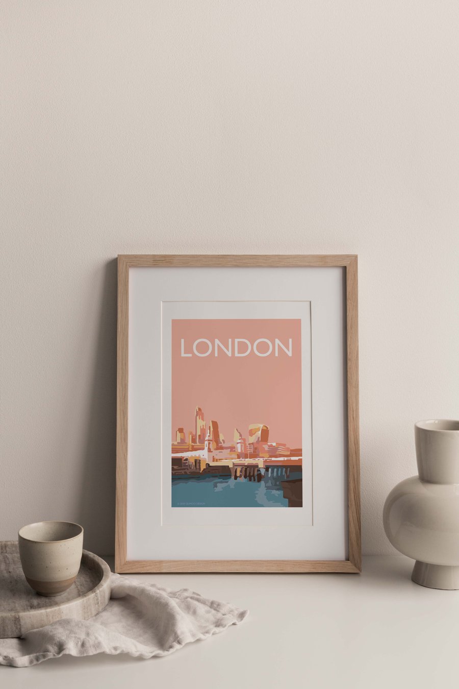 City of London and Cannon Street Railway Bridge, London Giclee Travel Print