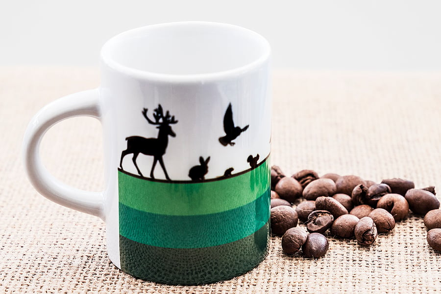 Woodland Animals Espresso Coffee Mug for Nature and Countryside Lovers