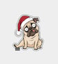 Unique Funny Christmas Sticker Xmas Decal - Cute Shocked Dog Sitting