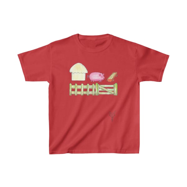 Farm Little Pig Kids Heavy Cotton Tee by Bikabunny