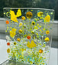 Handmade fused glass flower meadow tea-light shades - Image 3