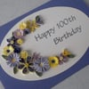 100th birthday card, quilled flowers, handmade, paper quilling